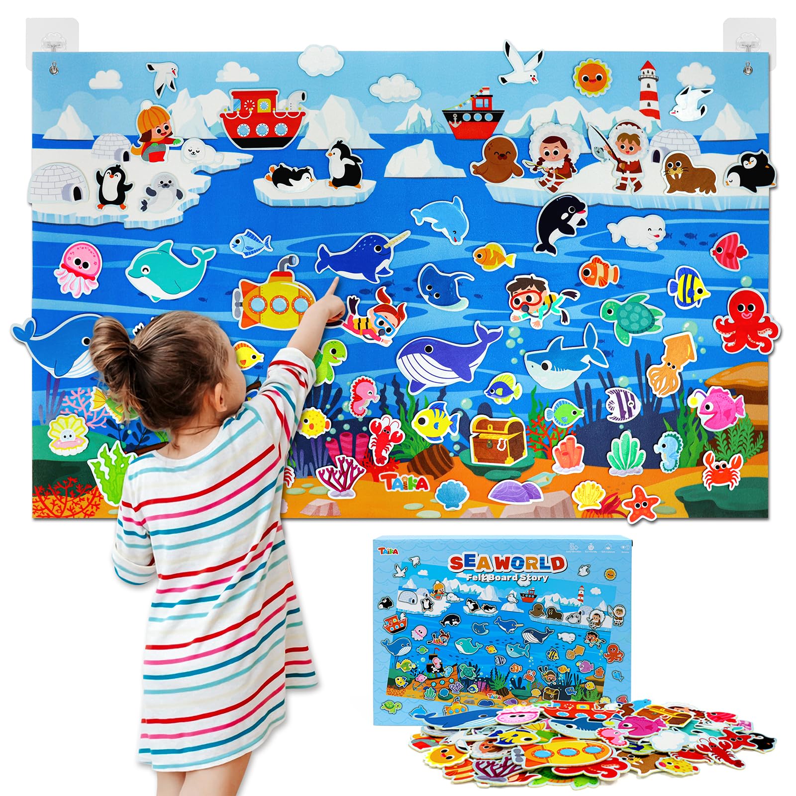 Taika ocean felt board pieces set for imaginative storytelling and playtime
