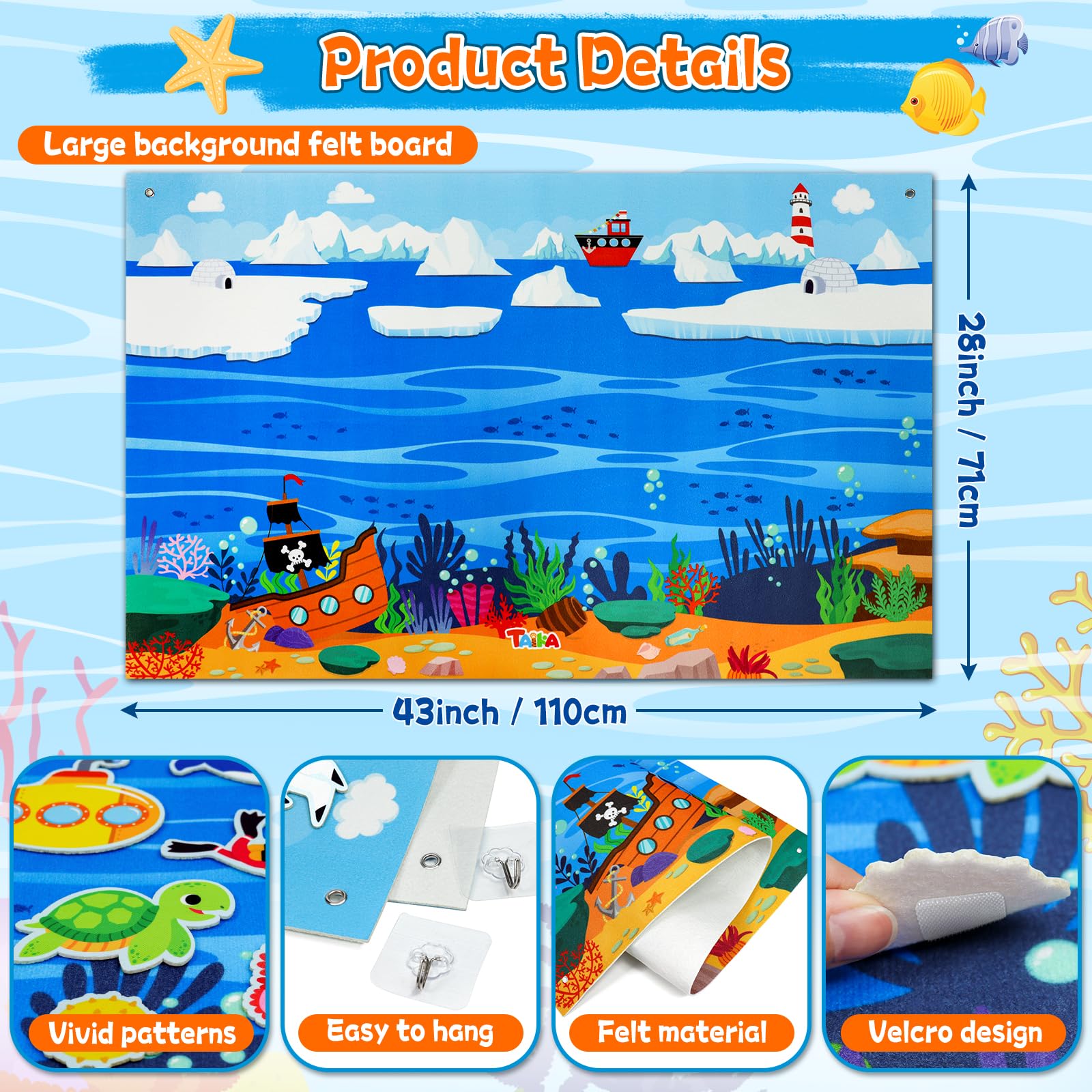 Taika penguin felt sticker ideal for ocean-themed classroom activities