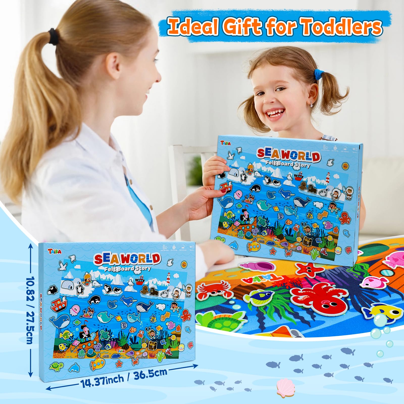 Taika turtle felt sticker supports early learning and creature recognition