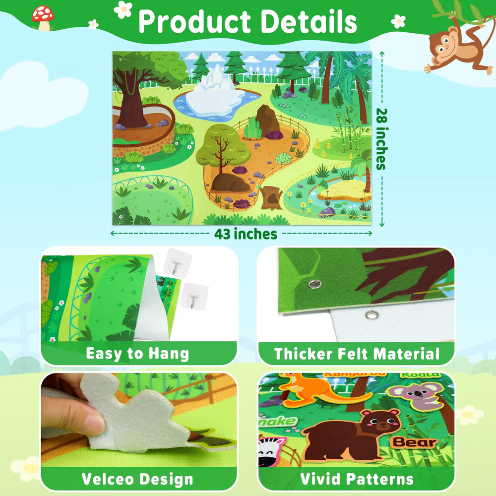 Taika thick felt board with Velcro dots supports reusable, hands-on play.