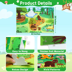 Taika thick felt board with Velcro dots supports reusable, hands-on play.