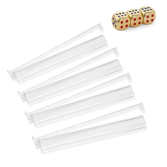 TAIKULA Mahjong racks with pushers in clear acrylic for easy tile organization.