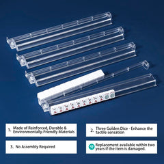 TAIKULA rack-pusher size diagram aids accurate tile placement.