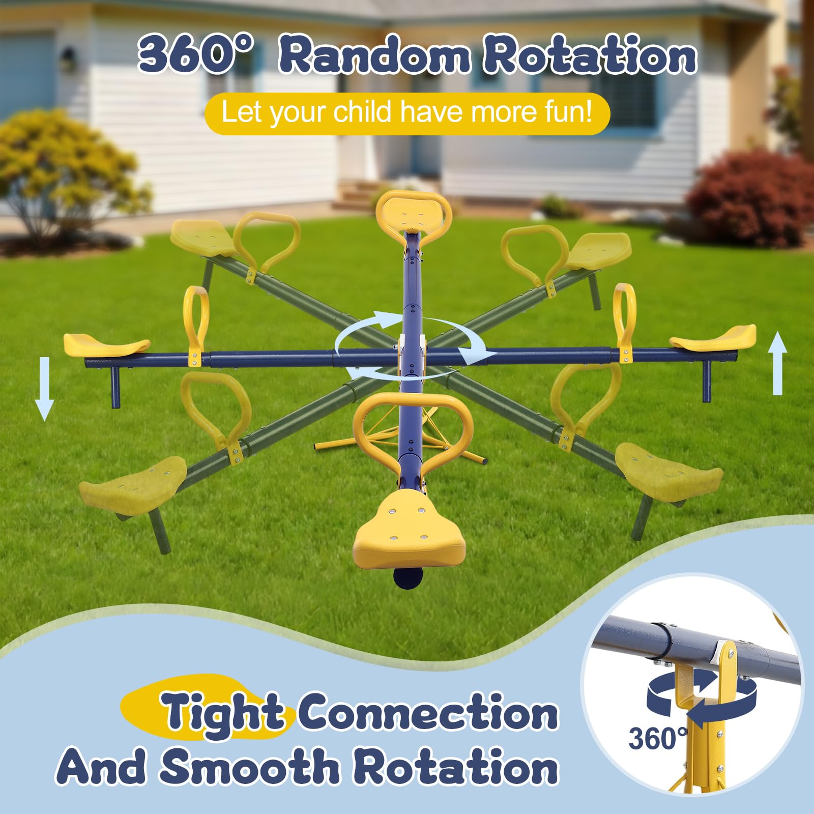 TAILERNRUYE seesaw offers a cushioned seat for comfy sessions.