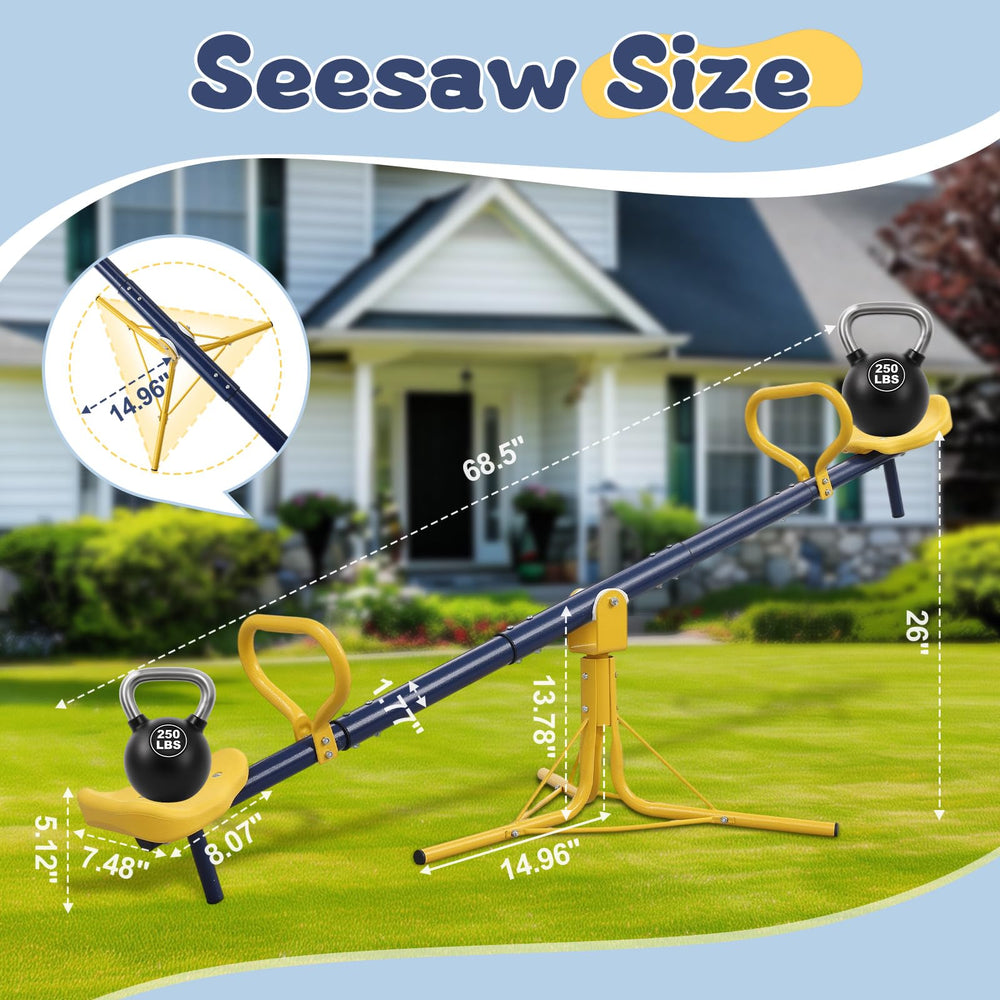 TAILERNRUYE seesaw is coated for outdoor weather resistance.