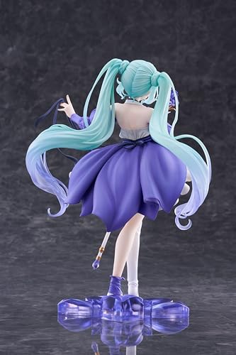 Side-view profile of the Taito Hatsune Miku AMP+ figure with dynamic silhouette