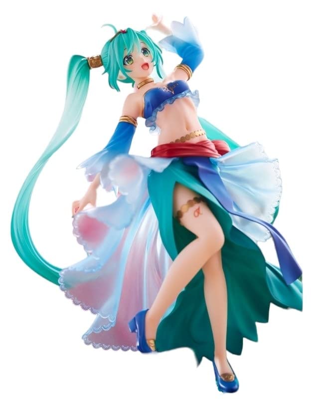 Display-ready Hatsune Miku Princess AMP figure Arabian ver for desks or shelves.