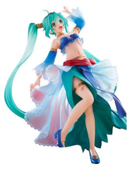 Display-ready Hatsune Miku Princess AMP figure Arabian ver for desks or shelves.