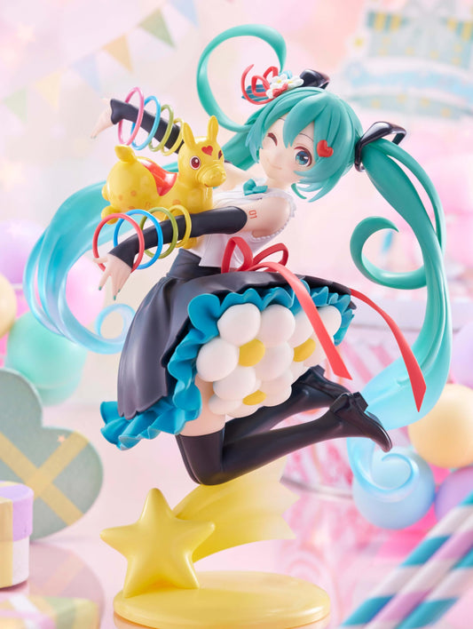 Taito Hatsune Miku x Rody AMP+ figure with base stand for display and collection.