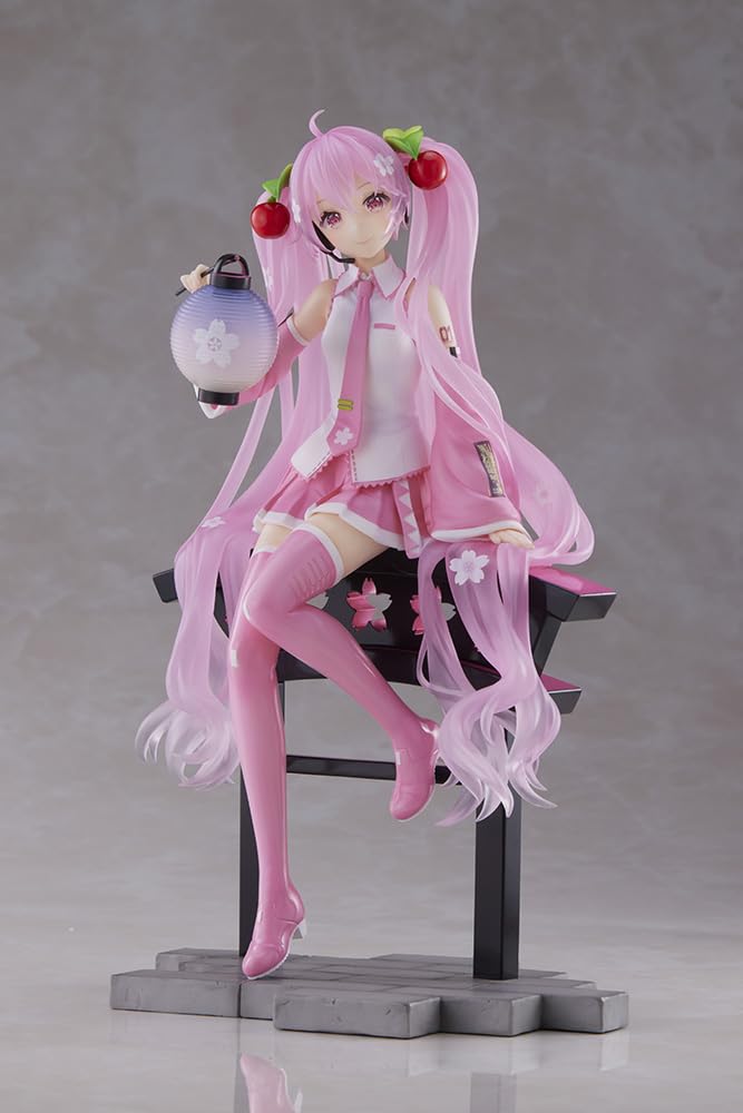 Taito Hatsune Miku Sakura Lantern ver AMP+ figure for vibrant display on shelf