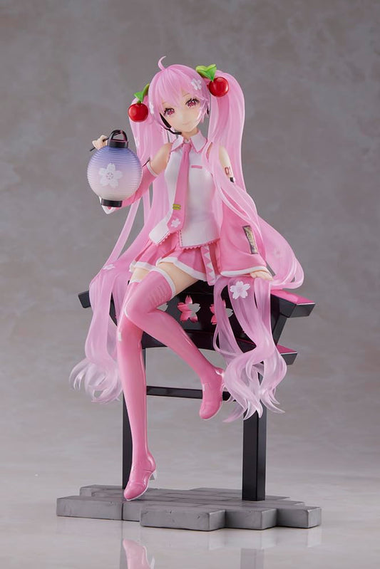 Taito Hatsune Miku Sakura Lantern ver AMP+ figure for vibrant display on shelf