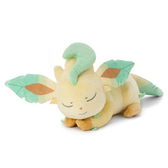 Takara Tomy Leafeon plush front view for cuddling and display.