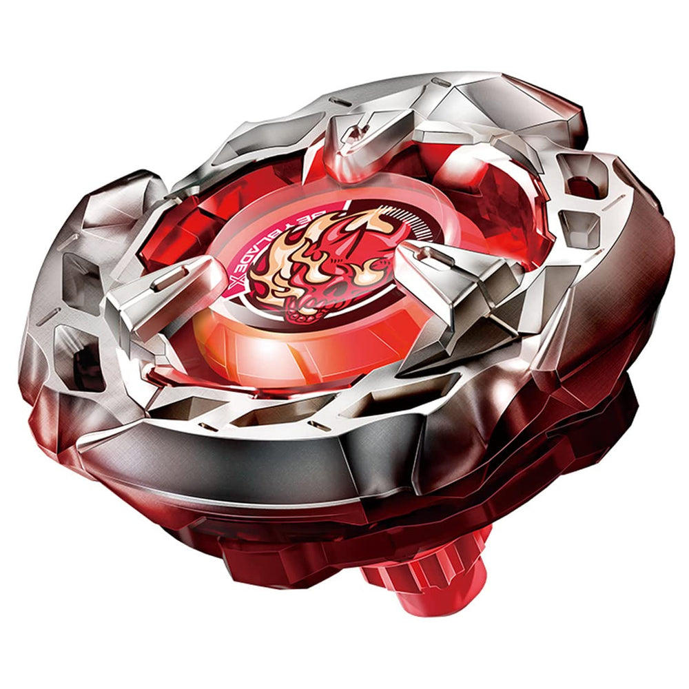 Takara Tomy Beyblade X BX-02 Hells blade in fast attack action.