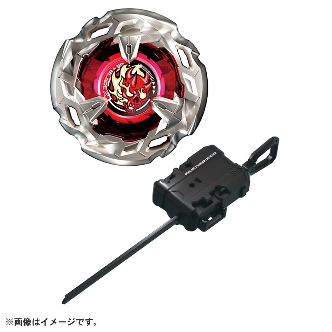 Takara Tomy Beyblade X BX-02 Hells winder launcher for controlled launches.
