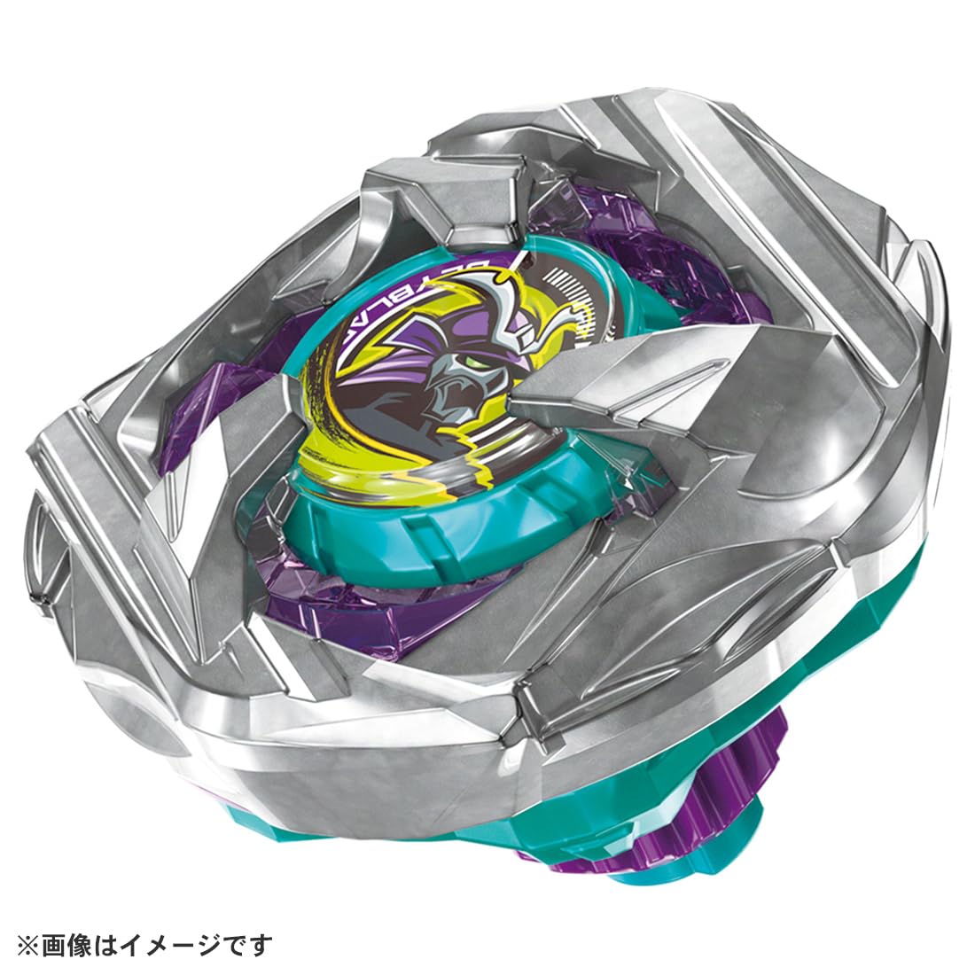 Takara Tomy Beyblade X BX-45 Samurai Caliber side profile showing balanced defense.
