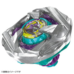 Takara Tomy Beyblade X BX-45 Samurai Caliber side profile showing balanced defense.