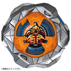 TAKARA TOMY Beyblade X UX-13 Golem Rock battle-ready pose emphasizes launch compatibility and prep.