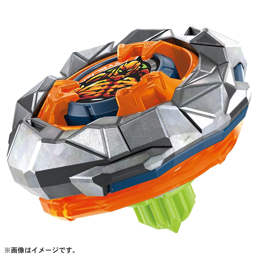 TAKARA TOMY Beyblade X UX-13 Golem Rock side view shows streamlined profile and grip-ready design.