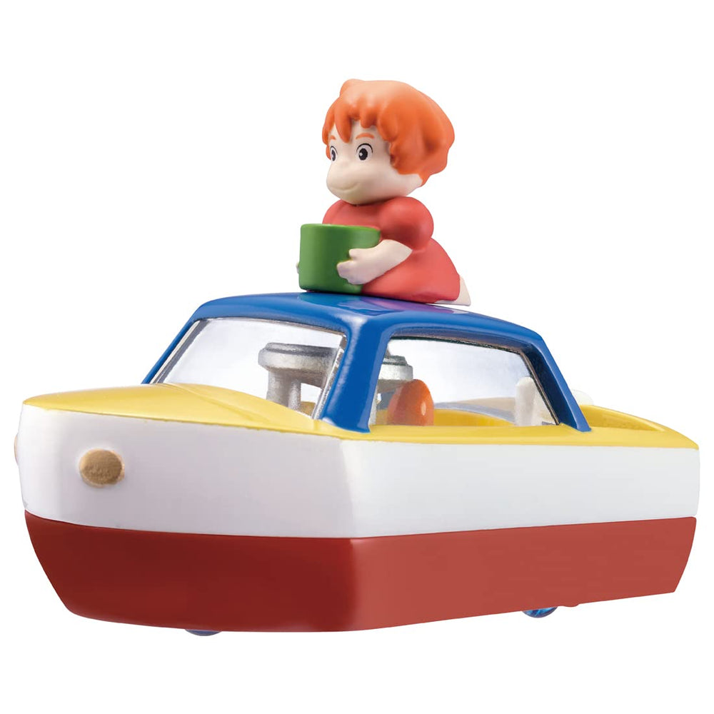 Takara Tomy Dream Tomica Ponyo on the Cliff main pom boat for display.