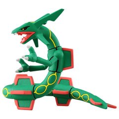Takara Tomy Moncolle Rayquaza figure detail sculpt, intricate surface texture.