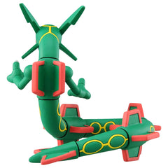 Takara Tomy Moncolle Rayquaza figure size about 10 cm for compact shelves.