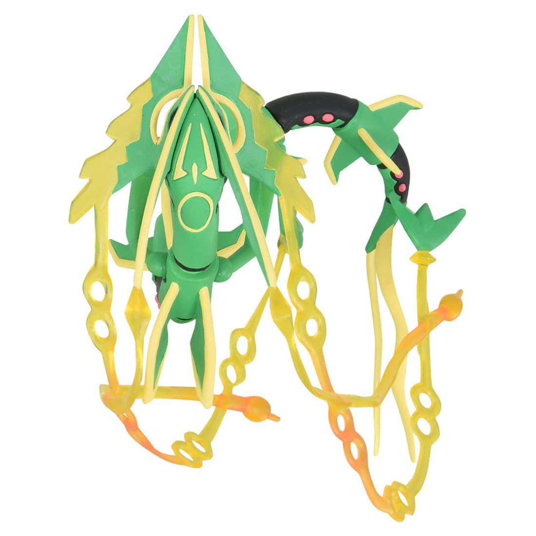 TAKARA TOMY Moncolle Mega Rayquaza close-up reveals fine details.