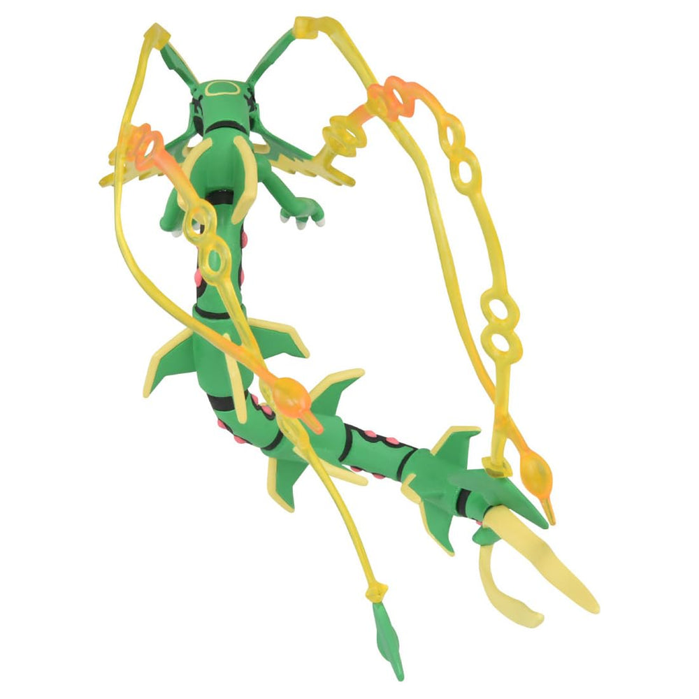 TAKARA TOMY Mega Rayquaza wings capture a dynamic mid-flight pose for display.