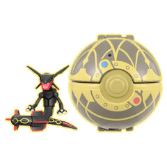 Takara Tomy Moncolle Pokedelze Black Rayquaza inside ancient Pokeball for immersive display and play