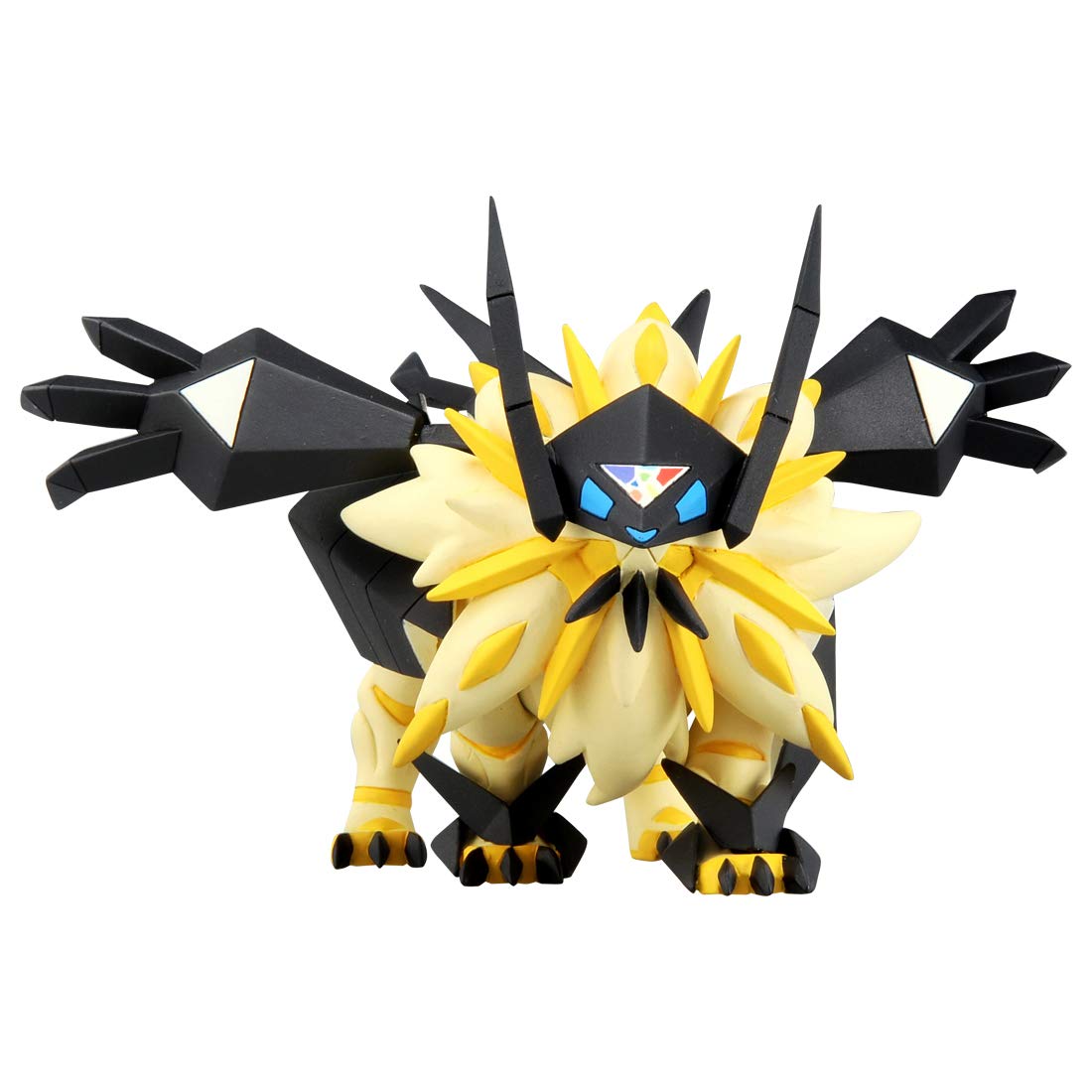 Takara Tomy Moncolle Sunset Mane Necrozma detail highlights dynamic sculpt for display.