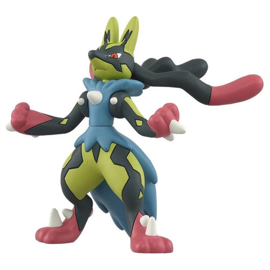 Takara Tomy Yellow Mega Lucario Moncolle back view showing details.