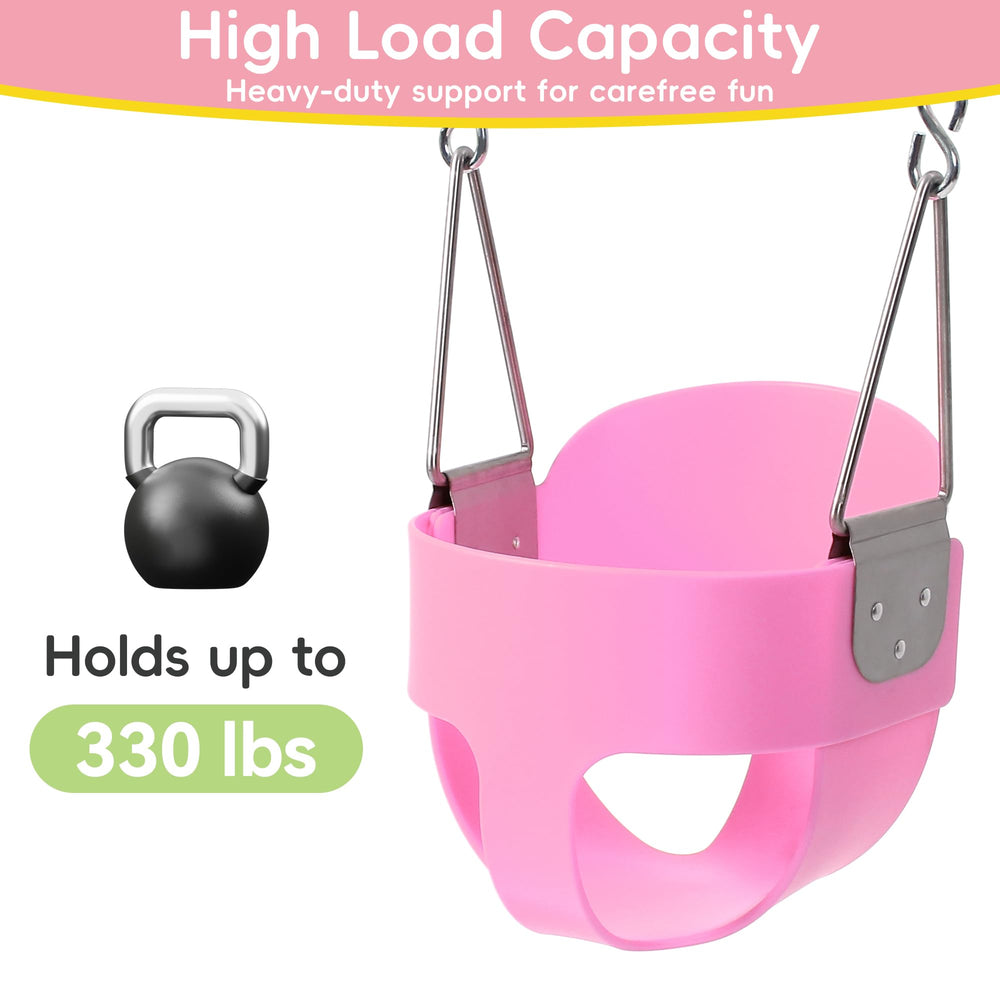 Take Me Away pink swing seat with 66 inch chains for adjustable height