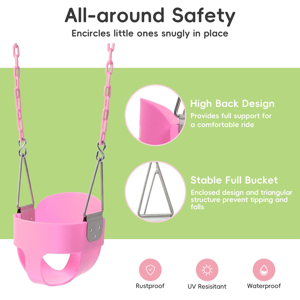 Take Me Away pink swing seat weather-resistant design for year-round outdoor use