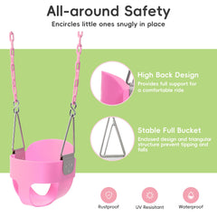 Take Me Away pink swing seat weather-resistant design for year-round outdoor use