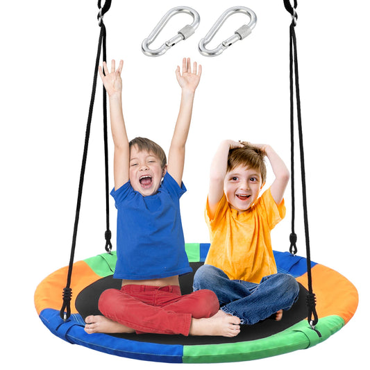 Take Me Away saucer tree swing seat assembly view showing quick setup