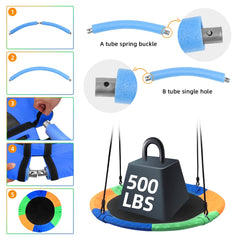 Take Me Away saucer tree swing seat close-up padded tubes for safety