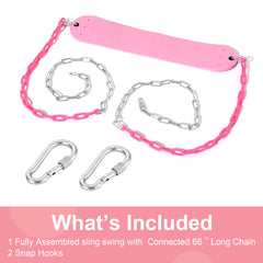 Take Me Away snap hooks ensure quick, secure swing seat attachment.