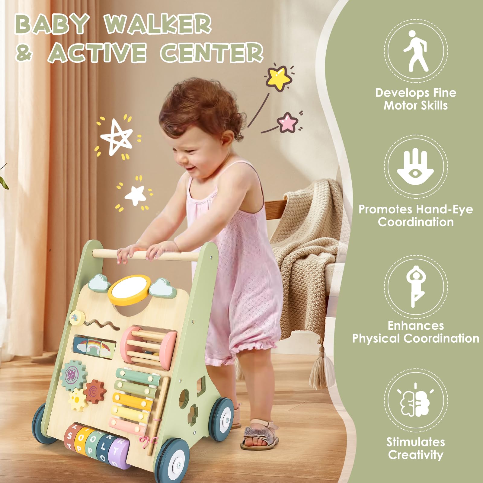 Takeeyce wooden-walker-safety-materials crafted from natural wood with smooth finish.