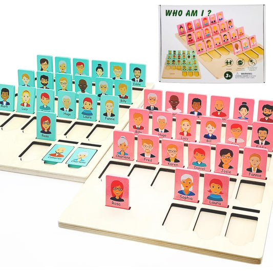 Taken All Guess Game wooden board front view for family-friendly logic play