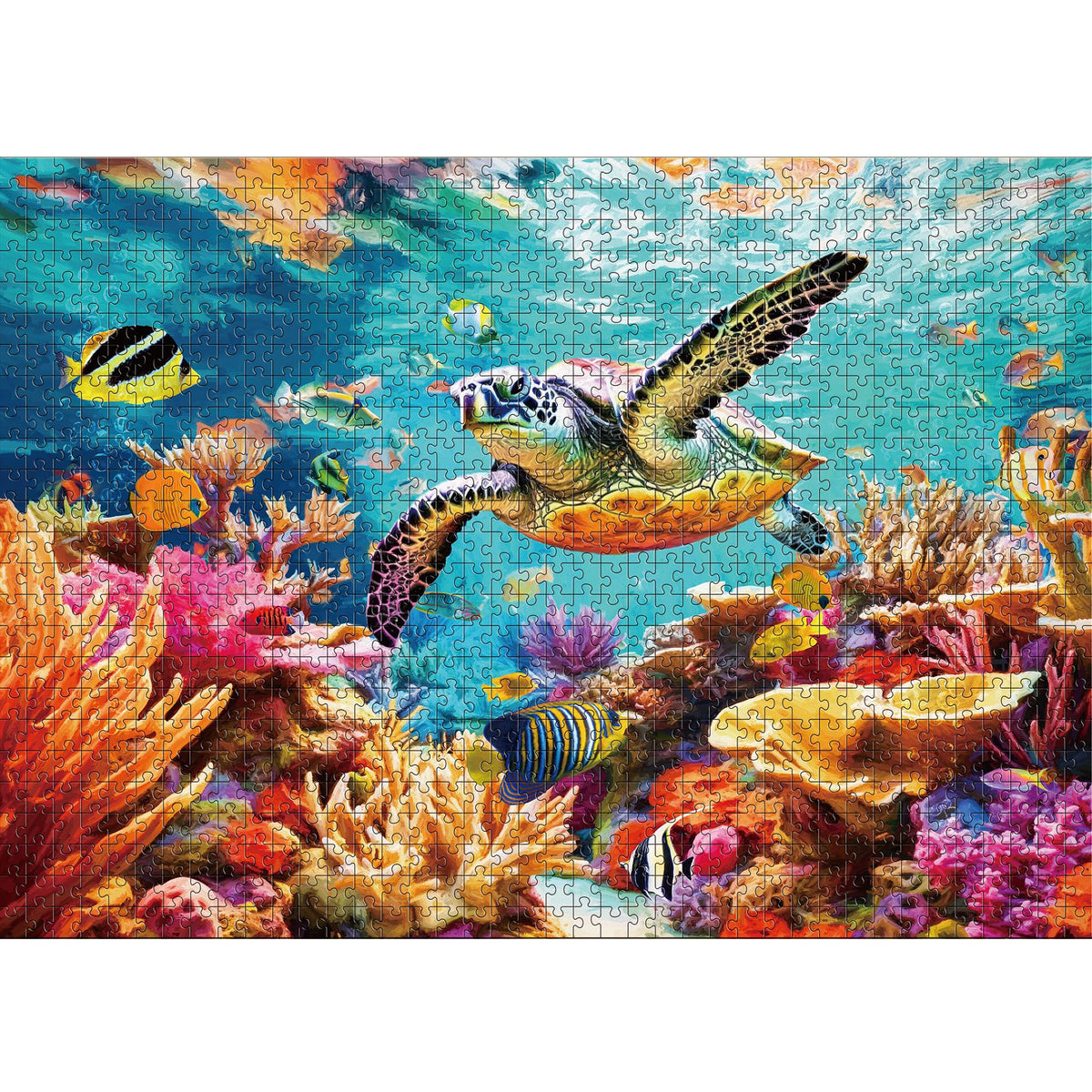 Takfot 1000-piece puzzle ocean beach scene with sea turtle