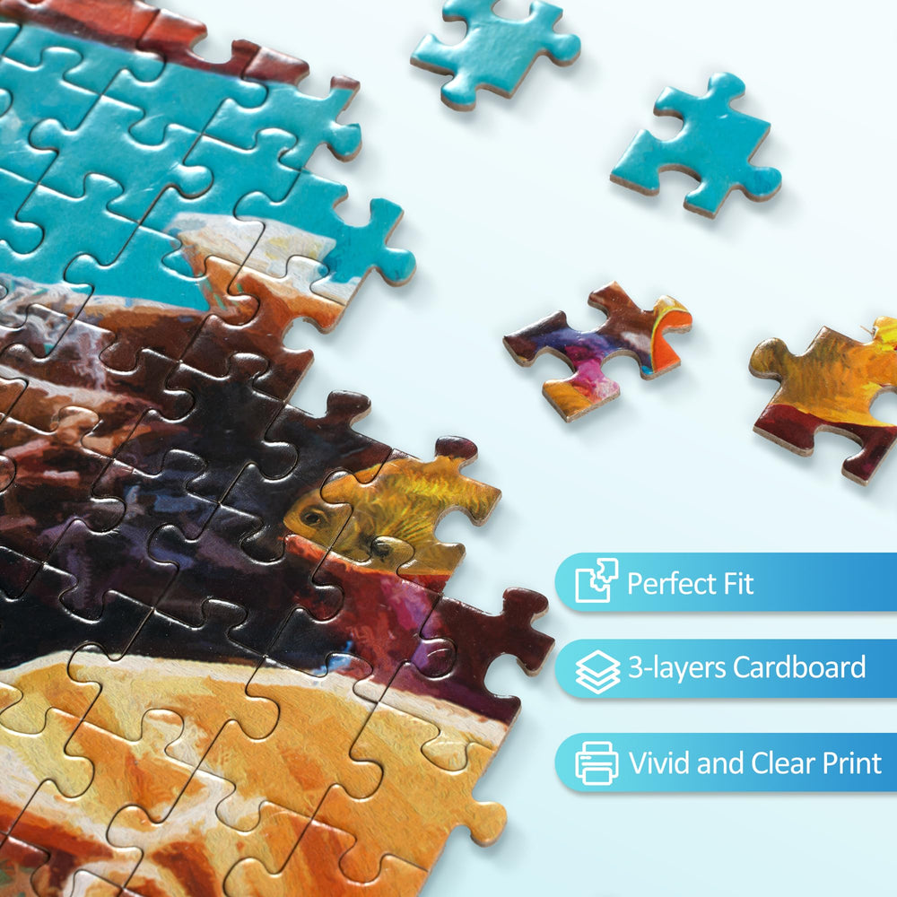Takfot 1000-piece puzzle back with letters for hints