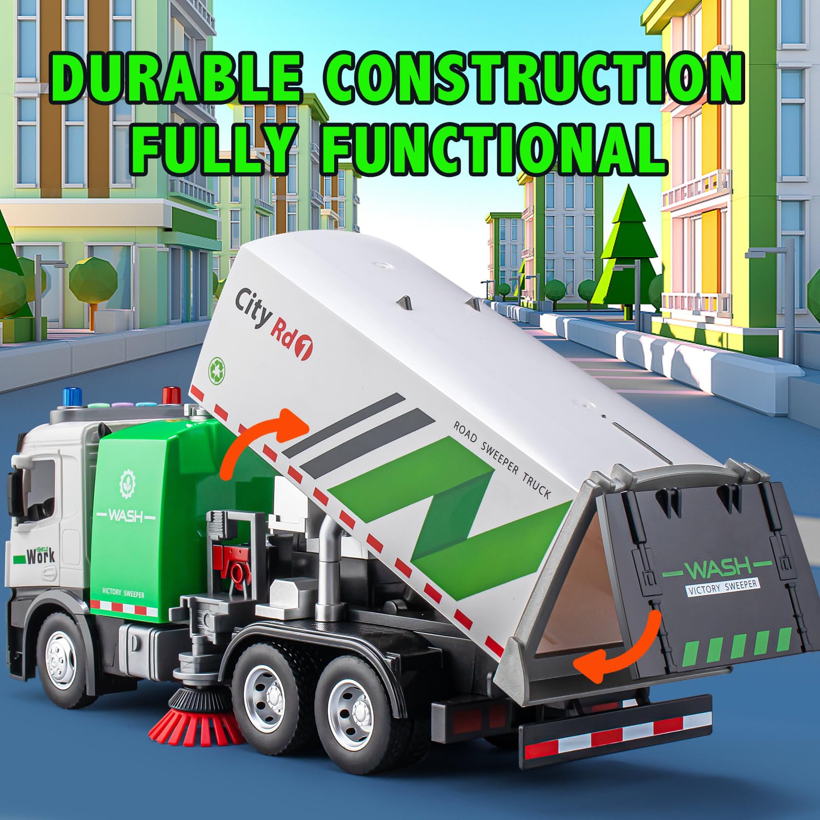 TAKGUD trash truck with lights and sounds for interactive storytelling