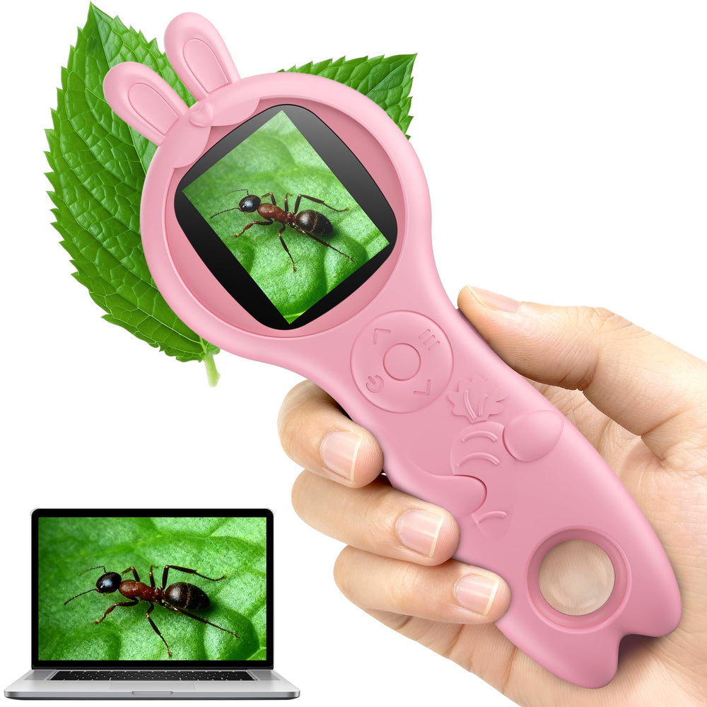 Takmly mini pocket microscope front view highlighting portable design for on-the-go inspection.