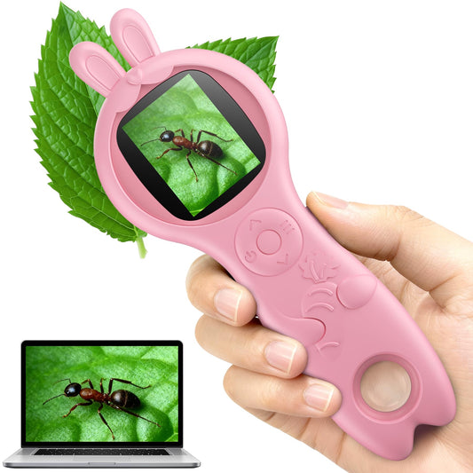 Takmly mini pocket microscope front view highlighting portable design for on-the-go inspection.