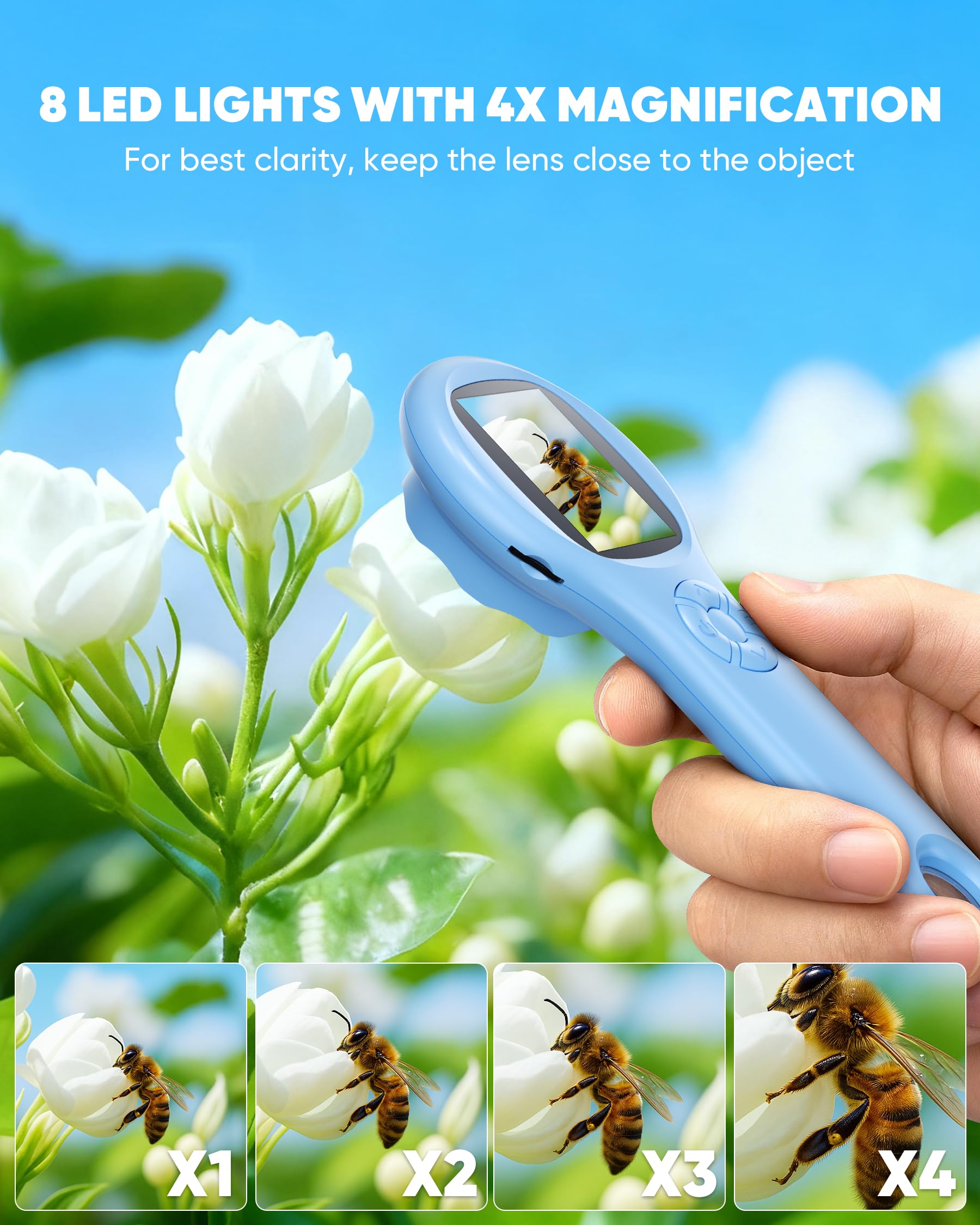 TAKMLY mini pocket microscope fabric-detail highlights fiber textures for crafts and science