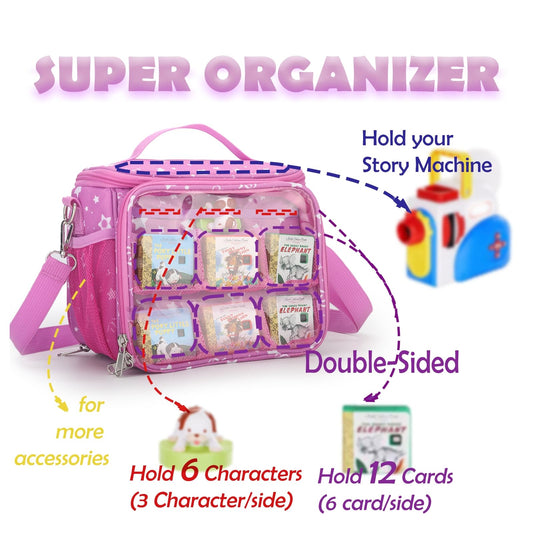 Taladad Littletikes pink case shows side grids for tidy books and accessories.