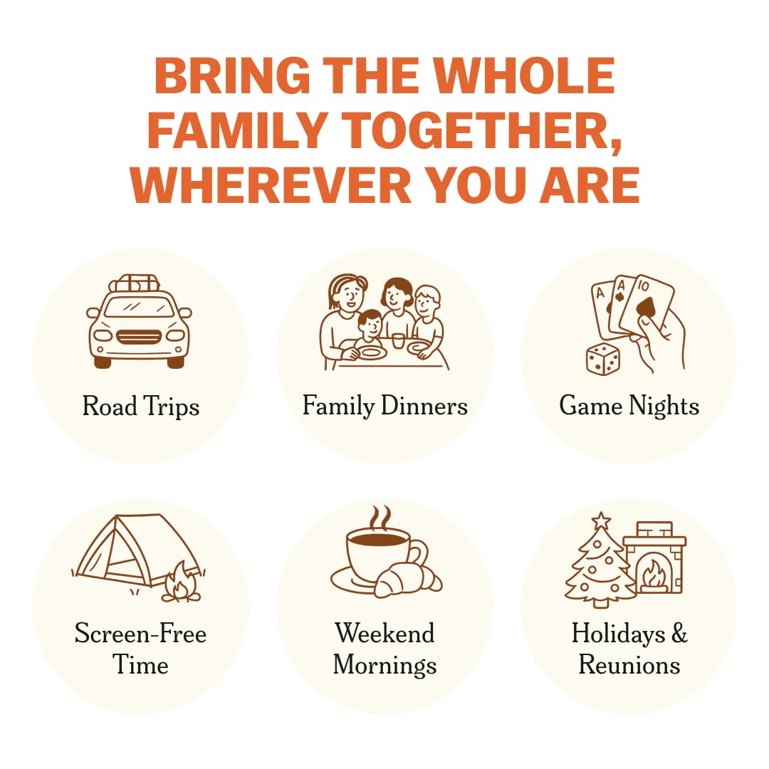 TALES 150 Conversation Cards durable design withstands busy family life and trips.