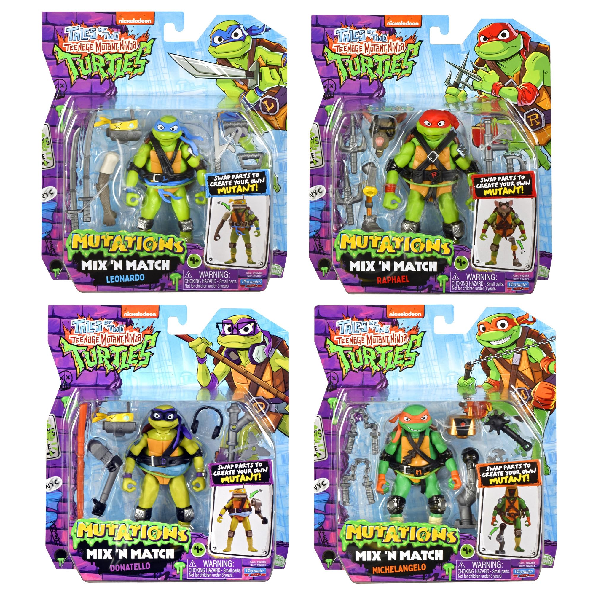 Tales of TMNT Mix N Match bundle showcasing all four figures and interchangeable limbs.
