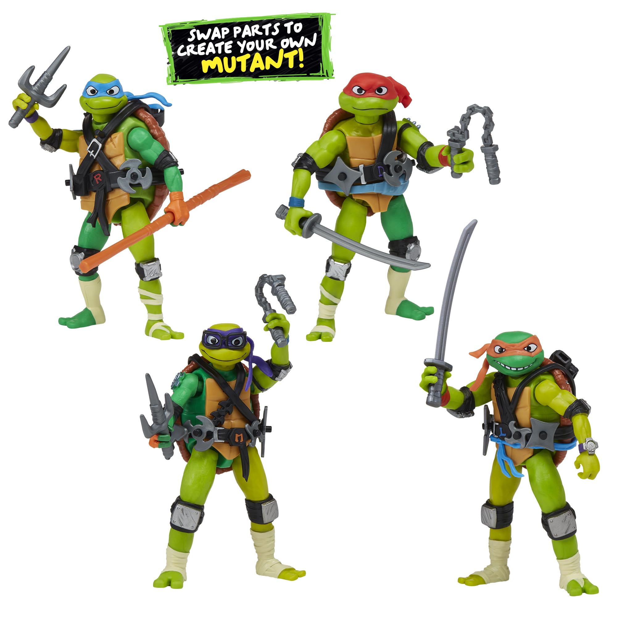 Tales of TMNT Mix N Match Michelangelo figure with dance-ready legs for expressive play.