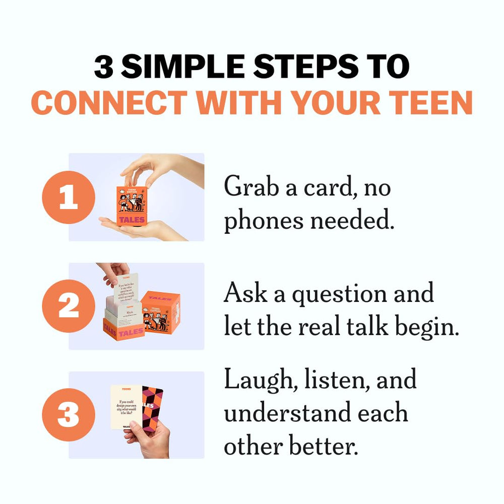 TALES Teens Edition cards on table ready for group activities that spark authentic talks.