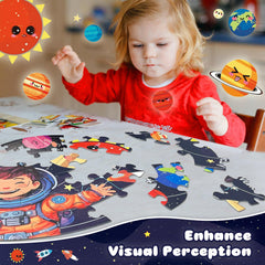 TALGIC curious kids space puzzle with vibrant colors encourages questions and exploration